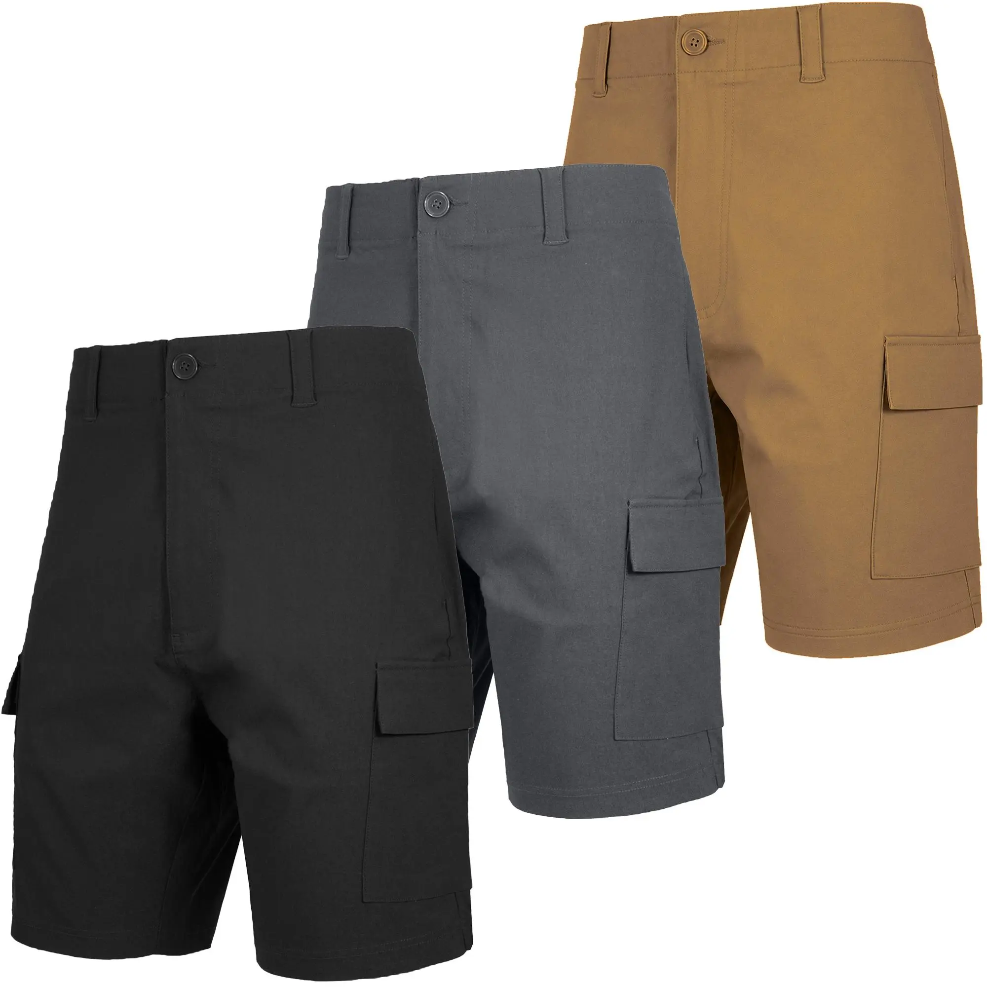 3-Pack Men's Tactical Cargo Shorts – Multi-Pocket Outdoor Hiking Shorts