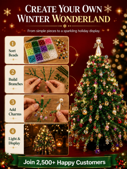 【DIY Beaded Christmas Tree Kit】 Safe Materials: Protect kids during family crafting.