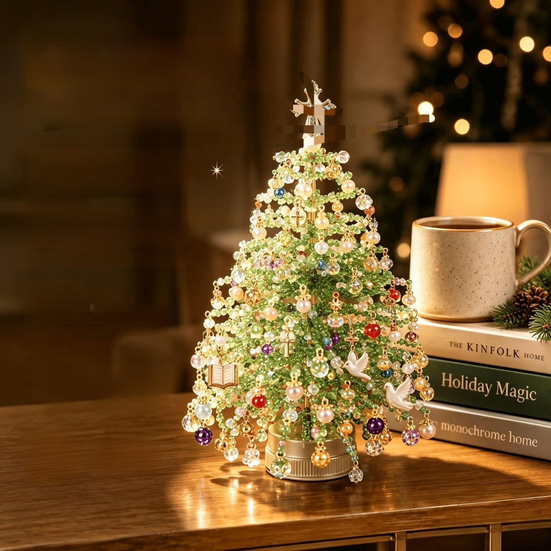 【DIY Beaded Christmas Tree Kit】 Safe Materials: Protect kids during family crafting.