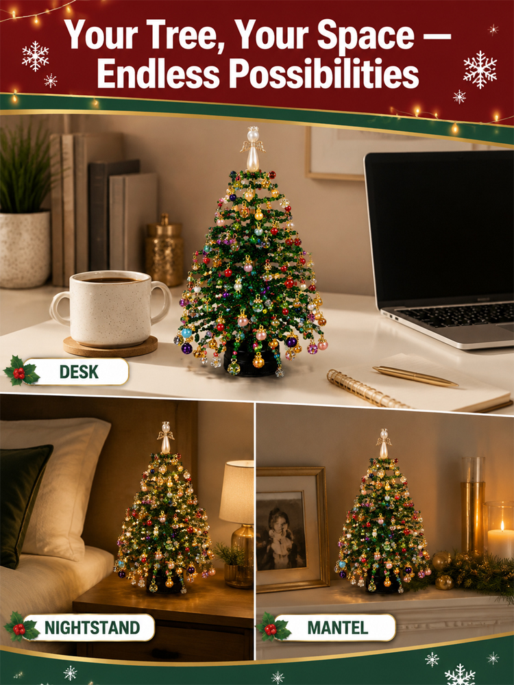 【DIY Beaded Christmas Tree Kit】 Safe Materials: Protect kids during family crafting.