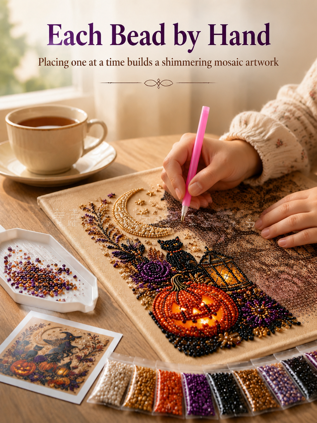 Gift-ready Ghost Pearl Art DIY Craft Kit box