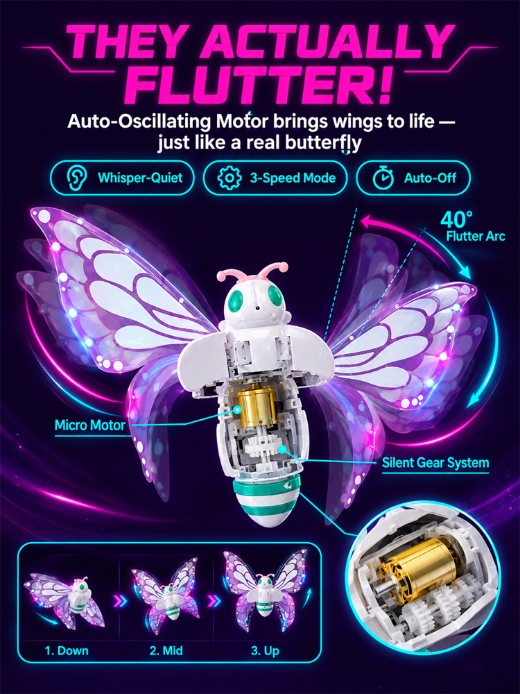 【Dreamy Glowing Butterfly Wings】Switch on to light up night, No more boring dress-up!