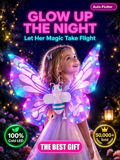 【Dreamy Glowing Butterfly Wings】Switch on to light up night, No more boring dress-up!