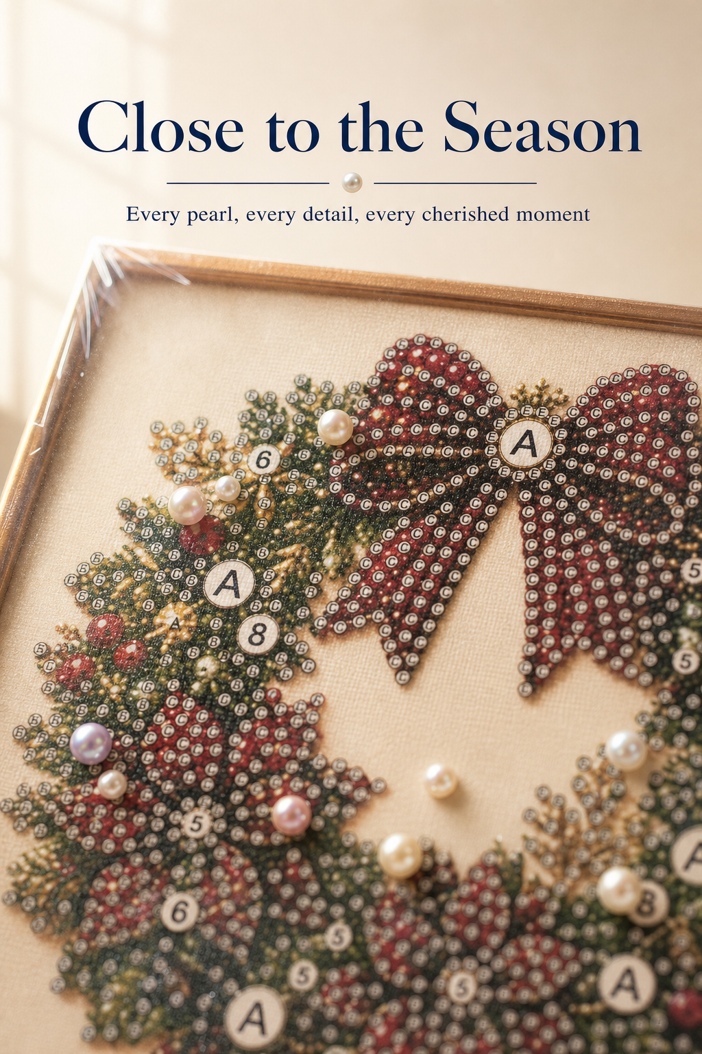 Christmas Pearl and Diamond Painting DIY Kit full set contents