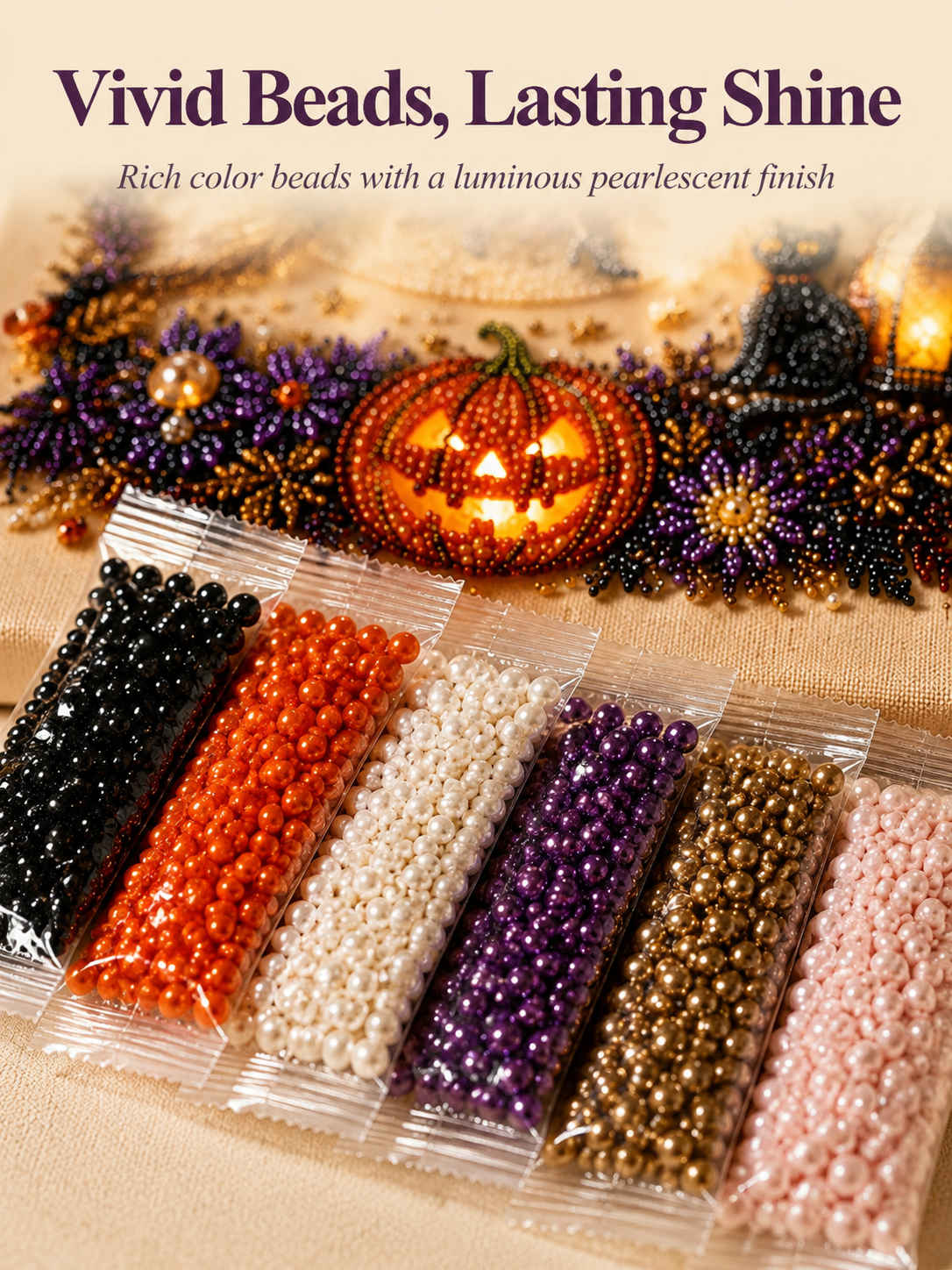 Finished pearl art decorations made with kit