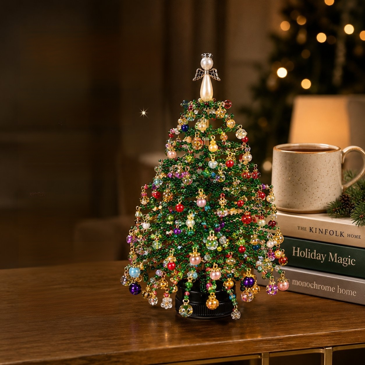 【DIY Beaded Christmas Tree Kit】 Safe Materials: Protect kids during family crafting.