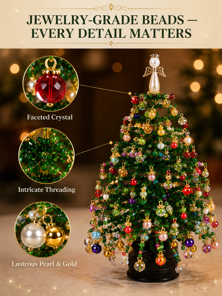 【DIY Beaded Christmas Tree Kit】 Safe Materials: Protect kids during family crafting.