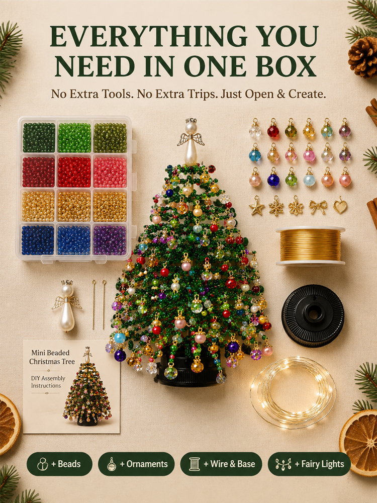【DIY Beaded Christmas Tree Kit】 Safe Materials: Protect kids during family crafting.