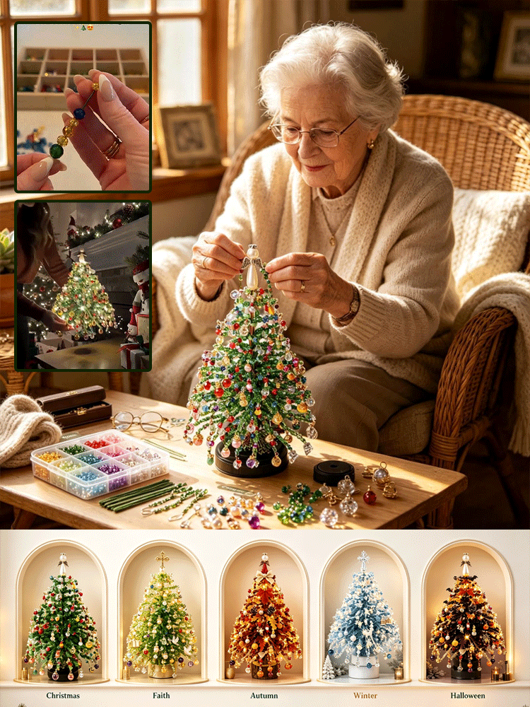 【DIY Beaded Christmas Tree Kit】 Safe Materials: Protect kids during family crafting.