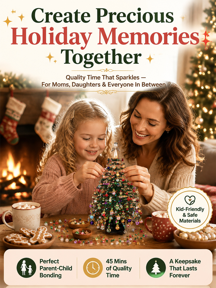 【DIY Beaded Christmas Tree Kit】 Safe Materials: Protect kids during family crafting.