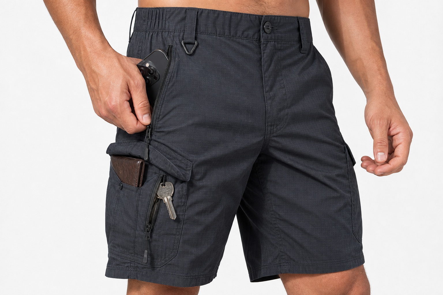Men's Water-Repellent Hiking Tactical Cargo Shorts 8-Pack All Color Set - Quick Dry Multi