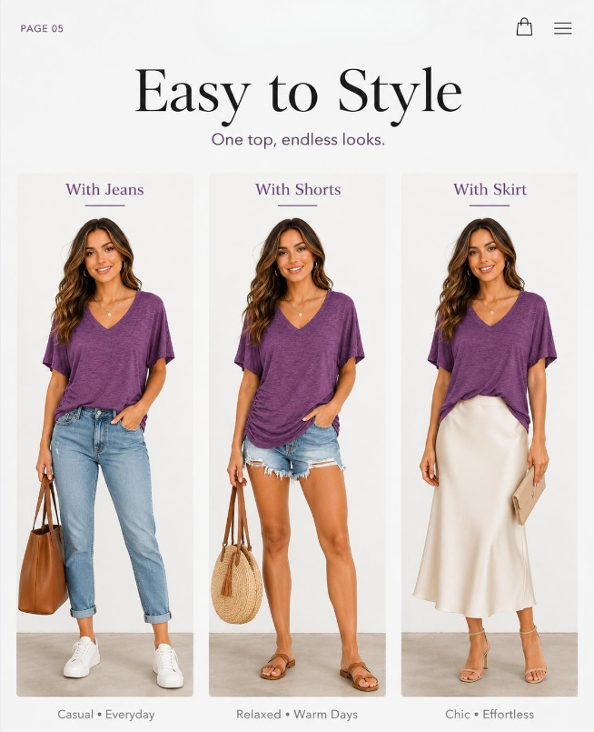 Hot Sale -Women’s V Neck Dolman Sleeve Loose Top