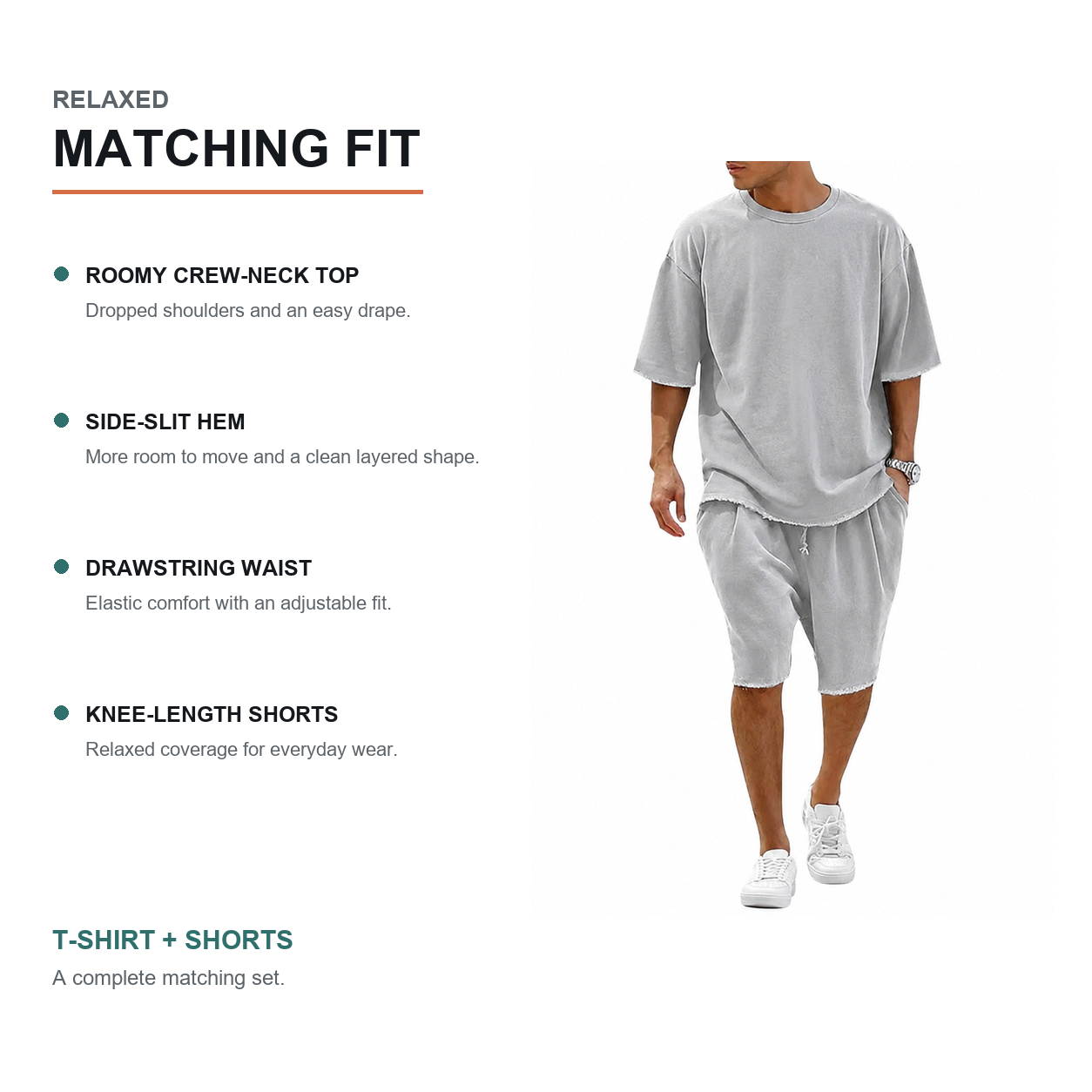 Men's Cotton T-Shirt & Shorts Sets | 8-Pack & 16