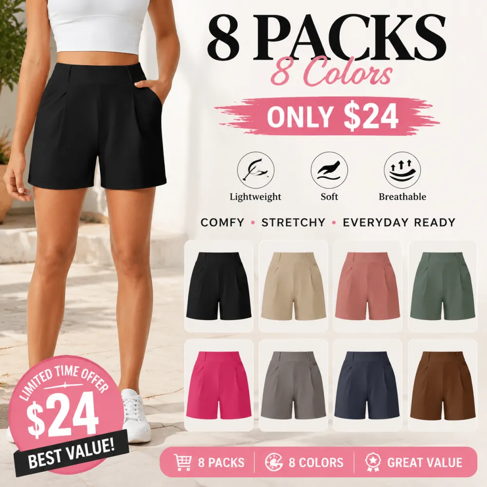 LAST 2 DAYS - Trendy High Waisted Athletic Shorts with Pockets
