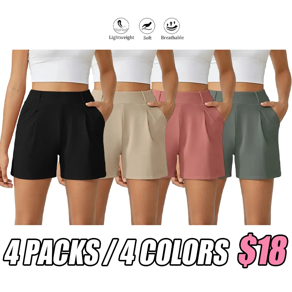 LAST 2 DAYS - Trendy High Waisted Athletic Shorts with Pockets
