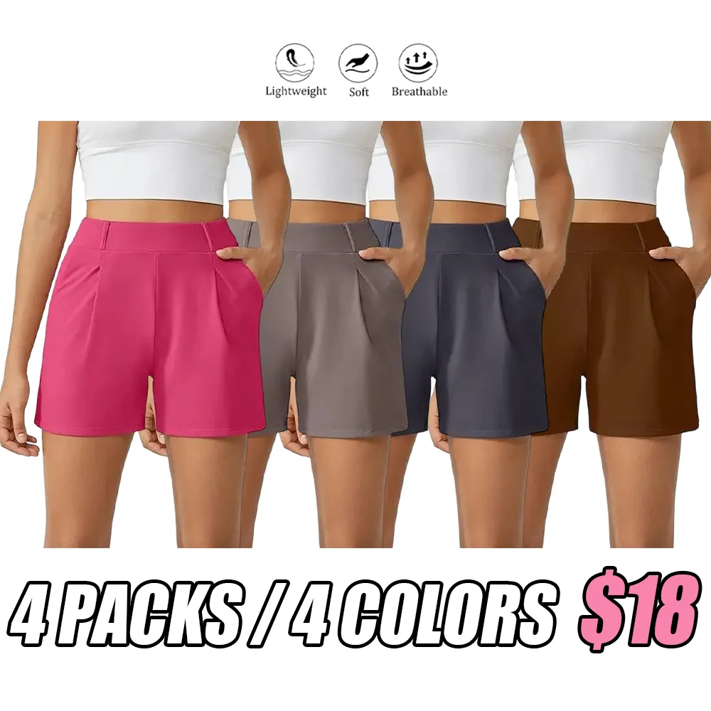 LAST 2 DAYS - Trendy High Waisted Athletic Shorts with Pockets