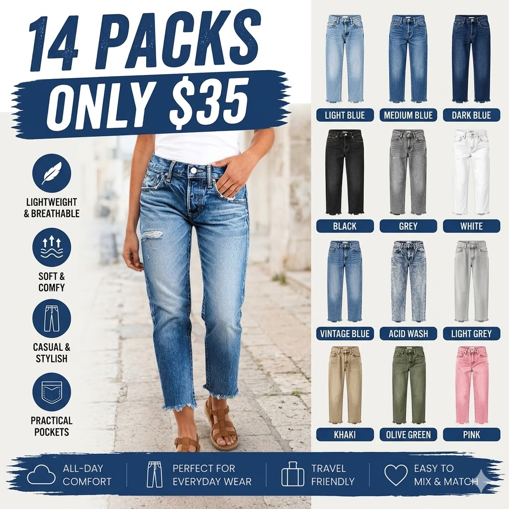 LAST 2 DAYS - Mid-Rise Straight-Leg Cropped Jeans