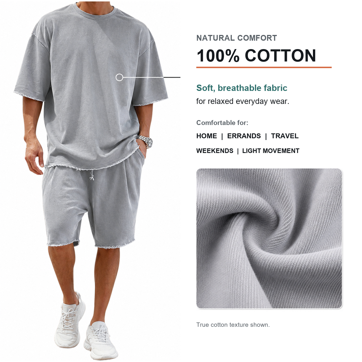Men's Cotton T-Shirt & Shorts Sets | 8-Pack & 16