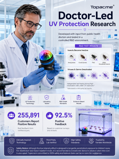 Topacme™2-in-1 lmmersive Projection &Purple AmbientProtection Mode | Large-sphere projection & 4K immersive visuals. Instantly soothe your night!