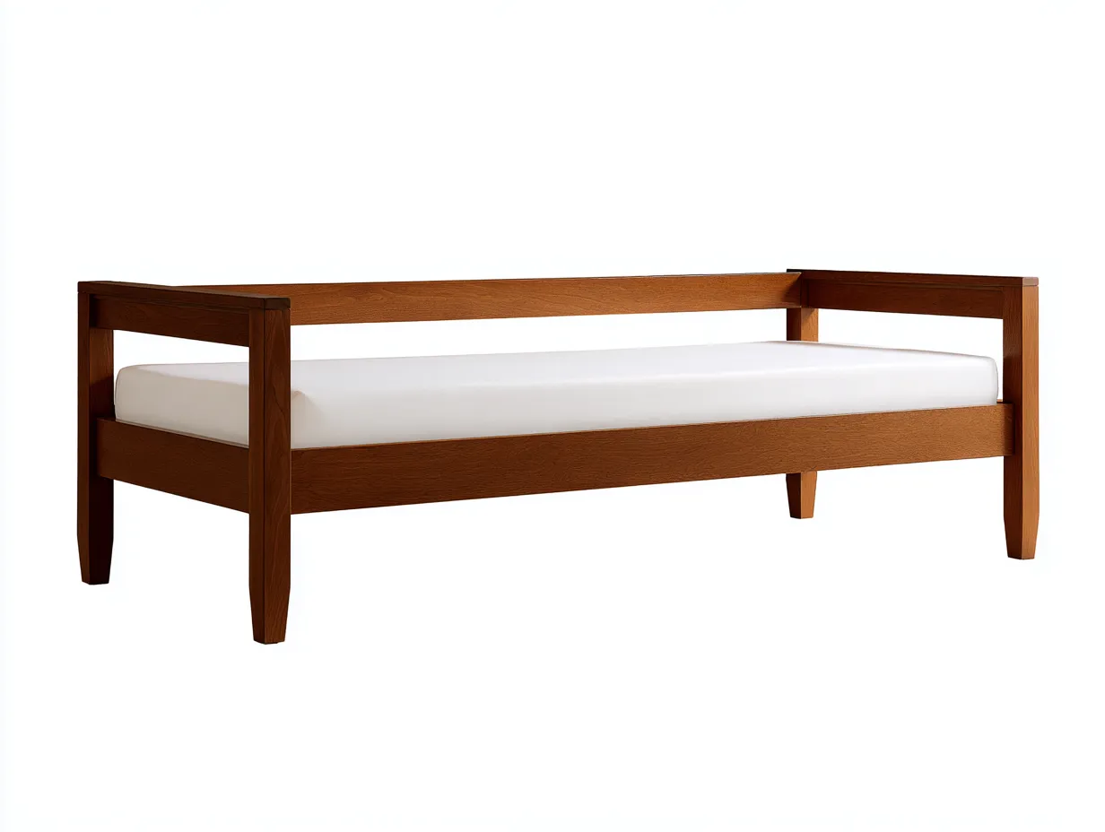 Schlafsofa 211x101x82 cm - Massivholz - Dunkelbraun und Weiß - offenes Tagesbett für das Wohnzimmer-Vonoispace