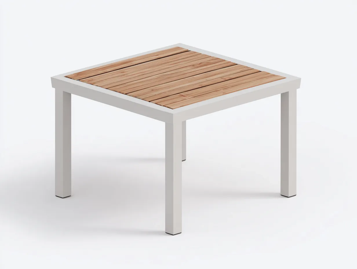 Esstisch rechteckig 170x90x75 cm - Weiß - schlankes Metallgestell für den Außenbereich-Vonoispace