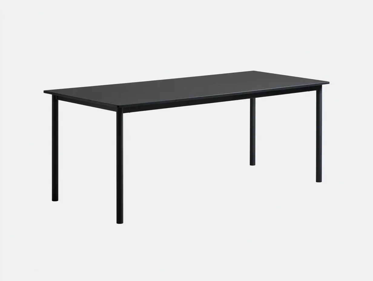 Esstisch rechteckig 176x88x75 cm - Schwarz - schlankes Metallgestell für den Außenbereich-Vonoispace
