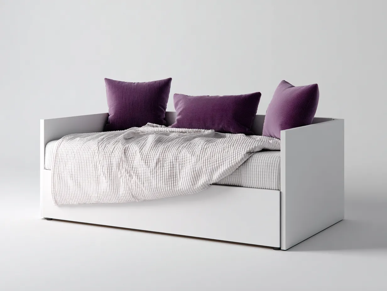 Schlafsofa 205x96x86 cm - Weiß - geschlossenes Tagesbett mit geradlinigem Rahmen für das Wohnzimmer-Vonoispace
