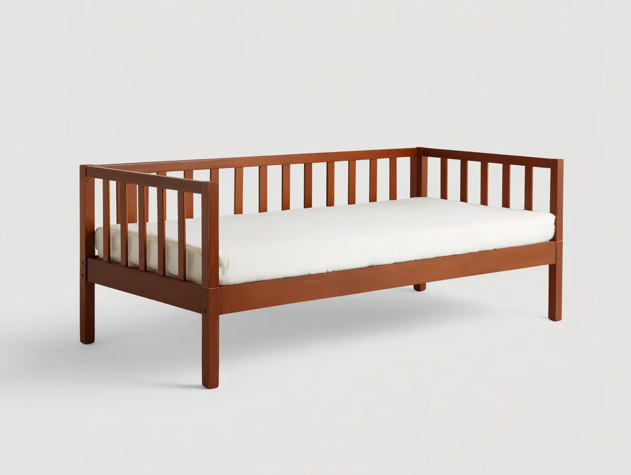 Schlafsofa 214x103x91 cm - Massivholz - Kastanienbraun und Weiß - offenes Tagesbett mit Lattenrahmen für das Wohnzimmer-Vonoispace