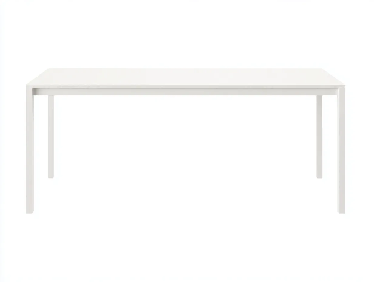 Esstisch rechteckig 172x90x74 cm - Weiß und Naturholz - ausgestellte Holzbeine für den Außenbereich-Vonoispace