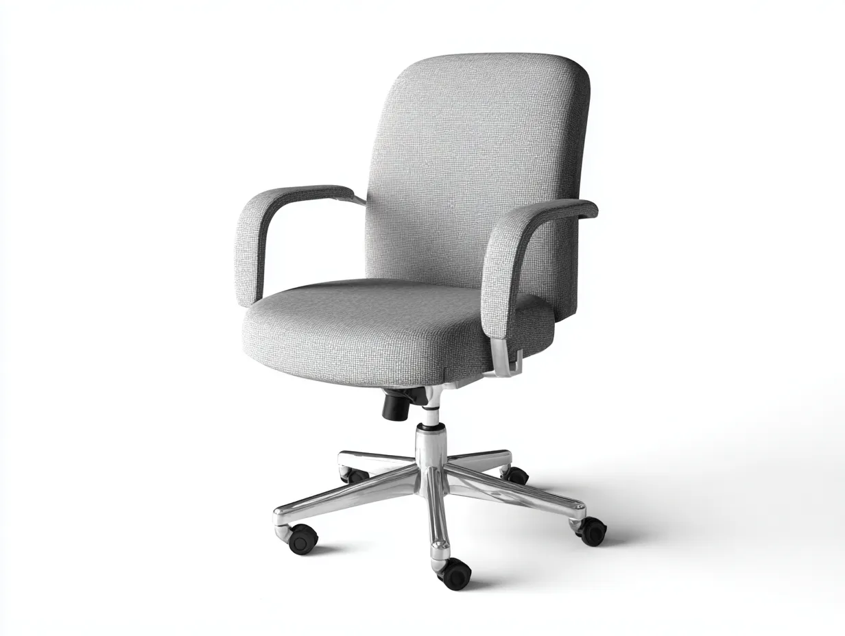 Bürostuhl mit hoher Rückenlehne 71x70x112 cm - Hellgrau und Weiß - gesteppte Polsterung für das Büro-Zavoahouse