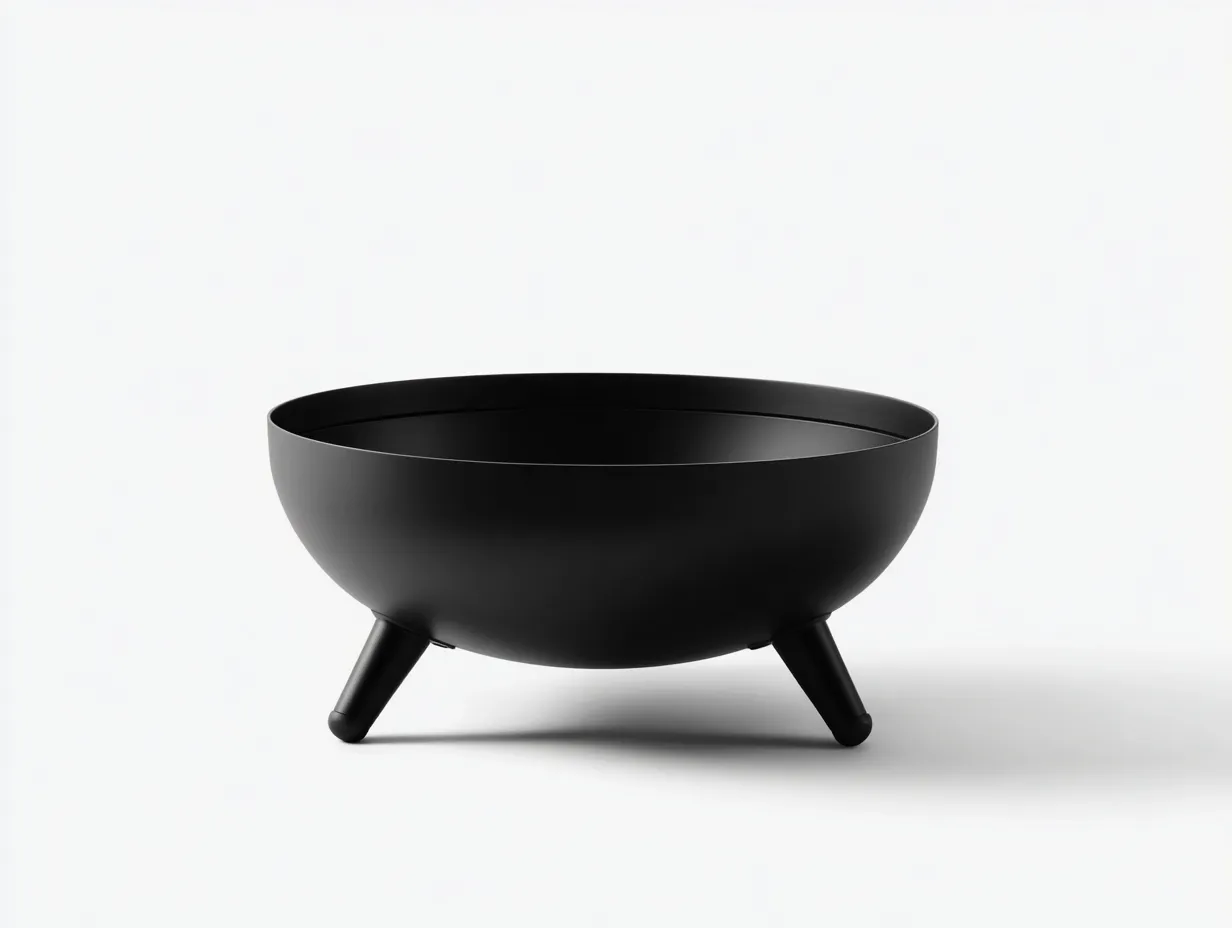 Feuerschale aus Stahl 68x68x34 cm - Schwarz - flache Schalenform mit geneigten Füßen für den Außenbereich-Zavoahouse