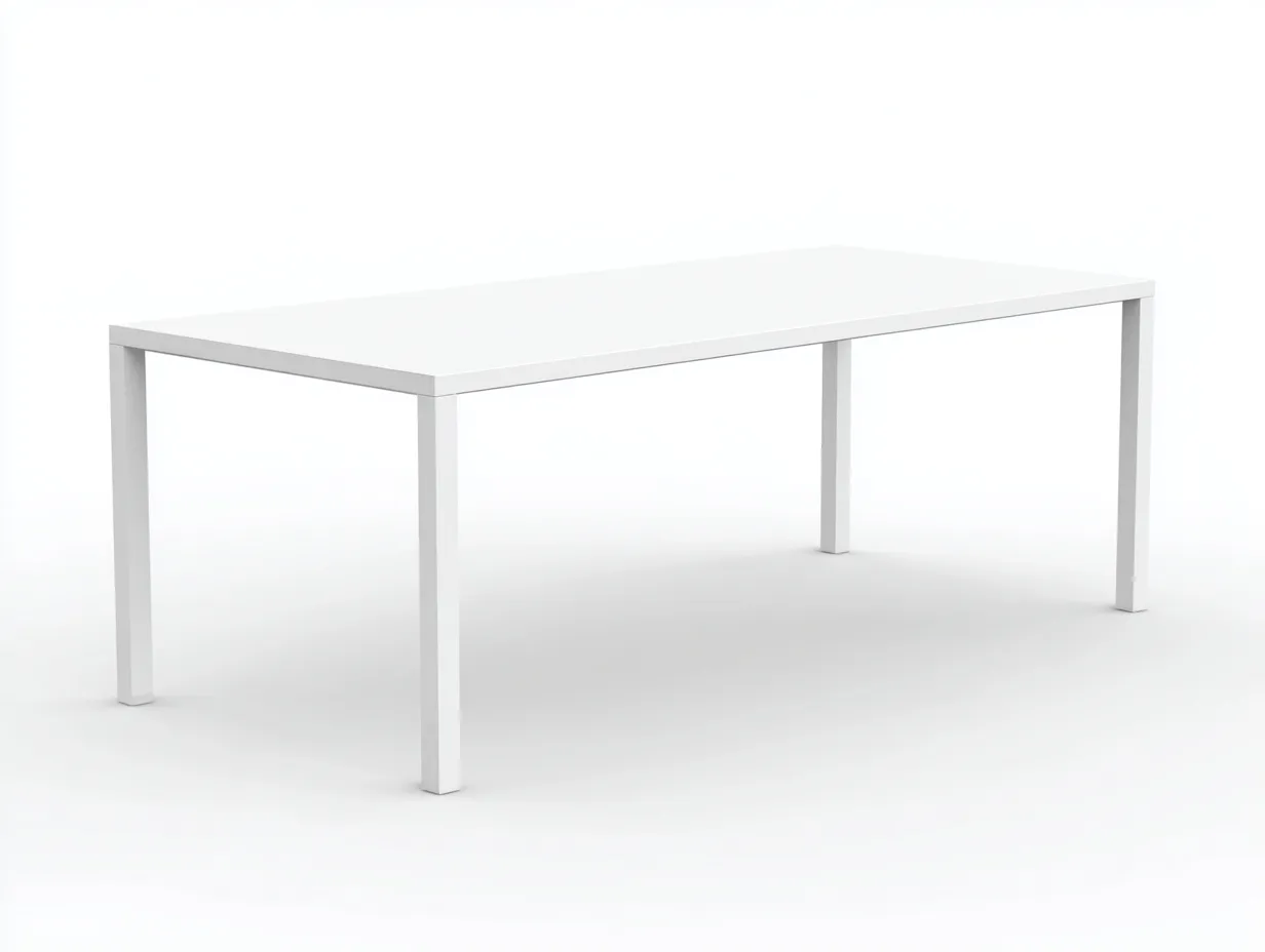 Esstisch rechteckig 200x90x75 cm - Weiß - Metallgestell im minimalistischen Design für das Esszimmer-Zavoahouse