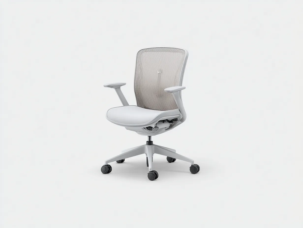 Bürostuhl ergonomisch 70x69x122 cm - Grau und Weiß - Kopfstütze und hohe Rückenlehne für das Büro-Zavoahouse