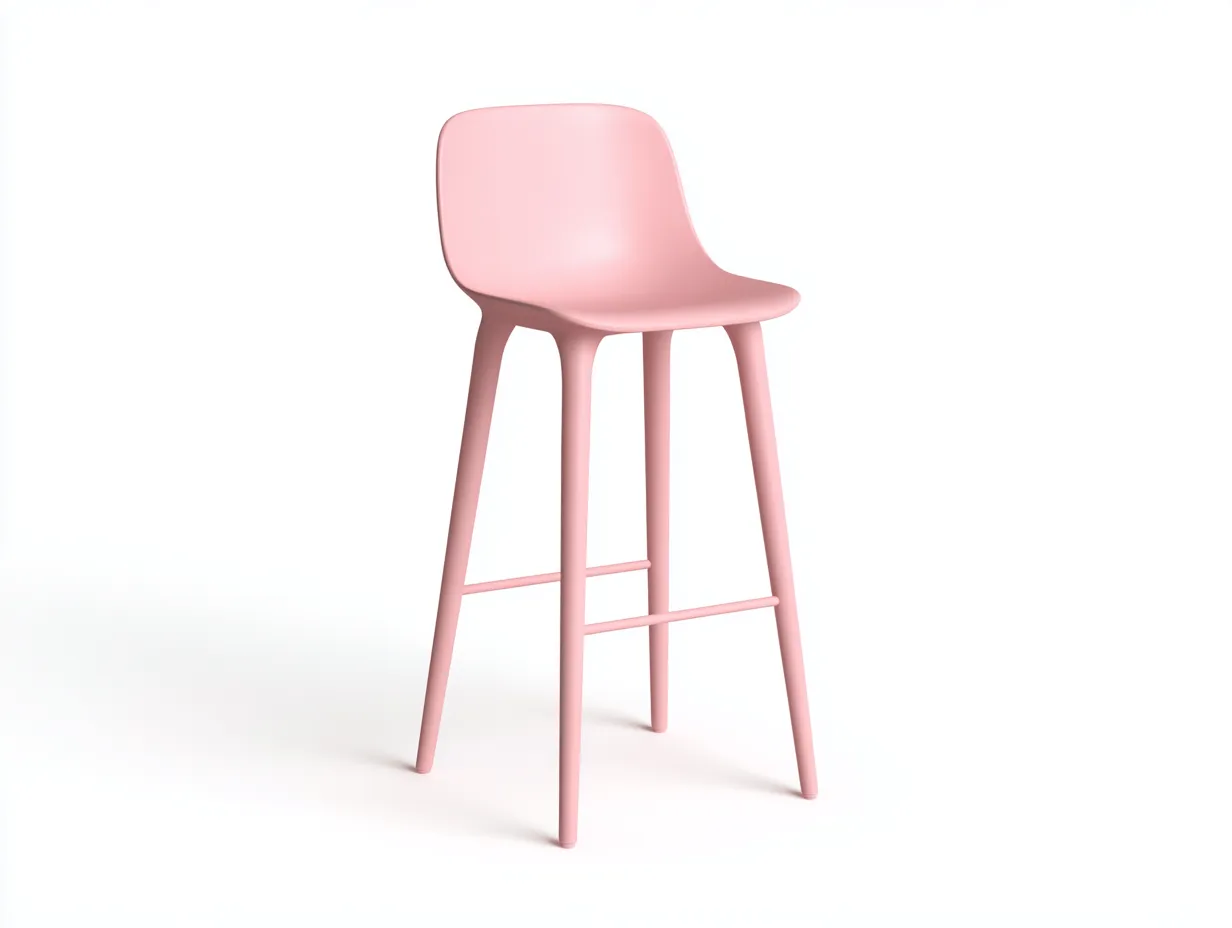 Barhocker aus Kunststoff 45x48x95 cm - Rosa - einteilige Form mit Rückenlehne und Fußablage-Zavoahouse