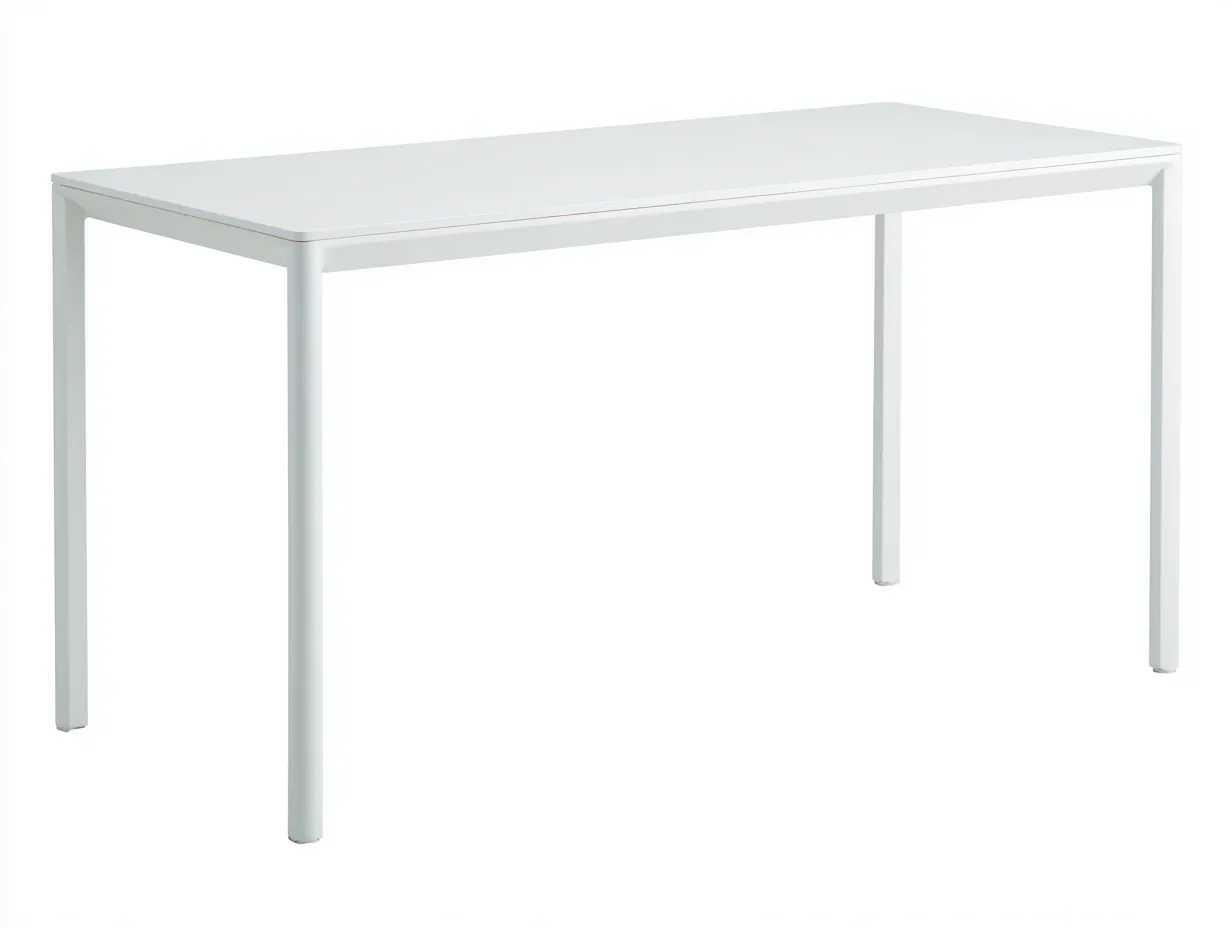 Esstisch rechteckig 180x85x75 cm - Weiß - schlankes Metallgestell mit abgerundeten Ecken für das Esszimmer-Zavoahouse
