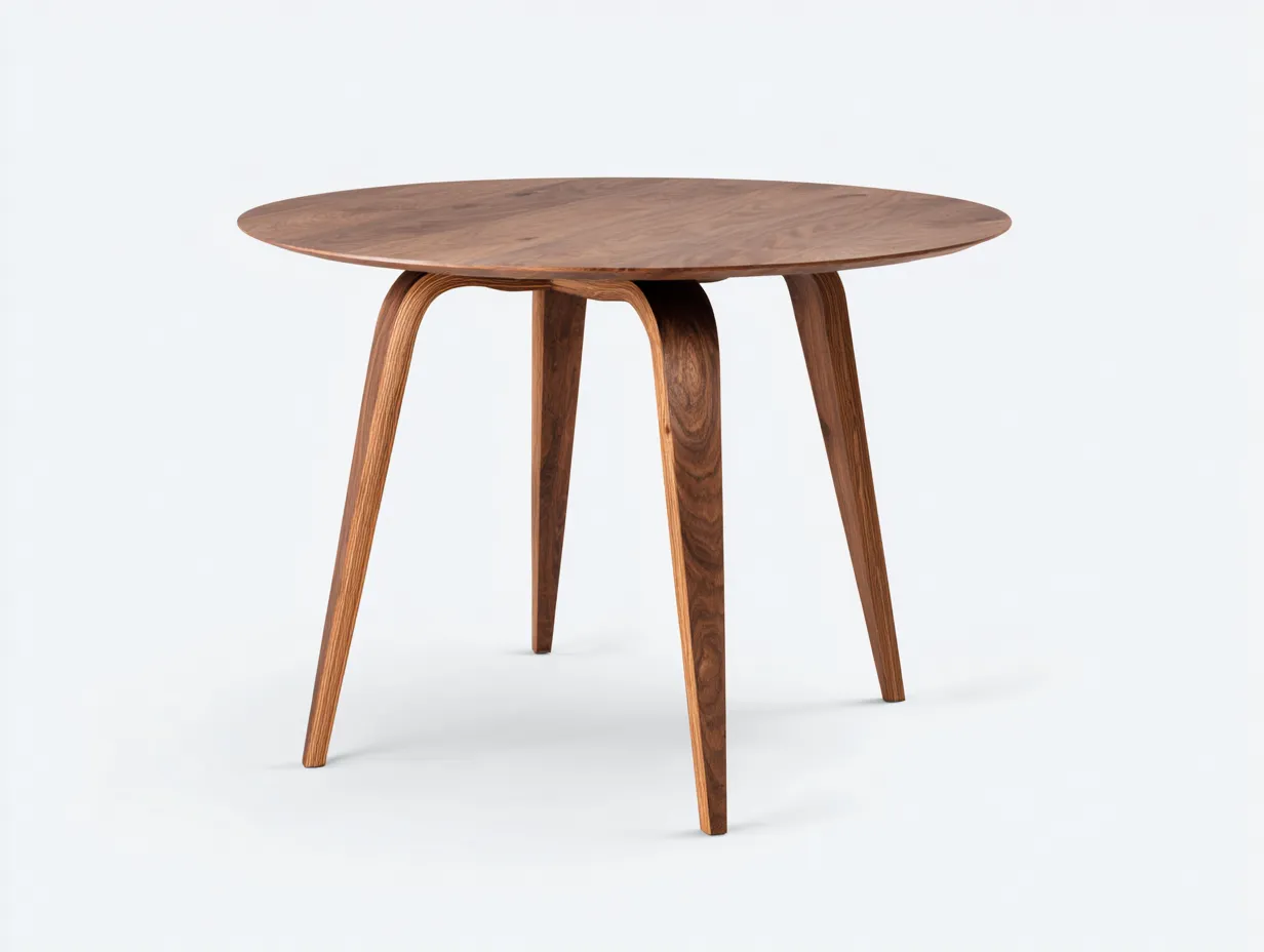 Esstisch rund 102x102x74 cm - Dunkelbraun - kompakte Holzform mit vier Schrägbeinen für das Esszimmer-Zavoahouse