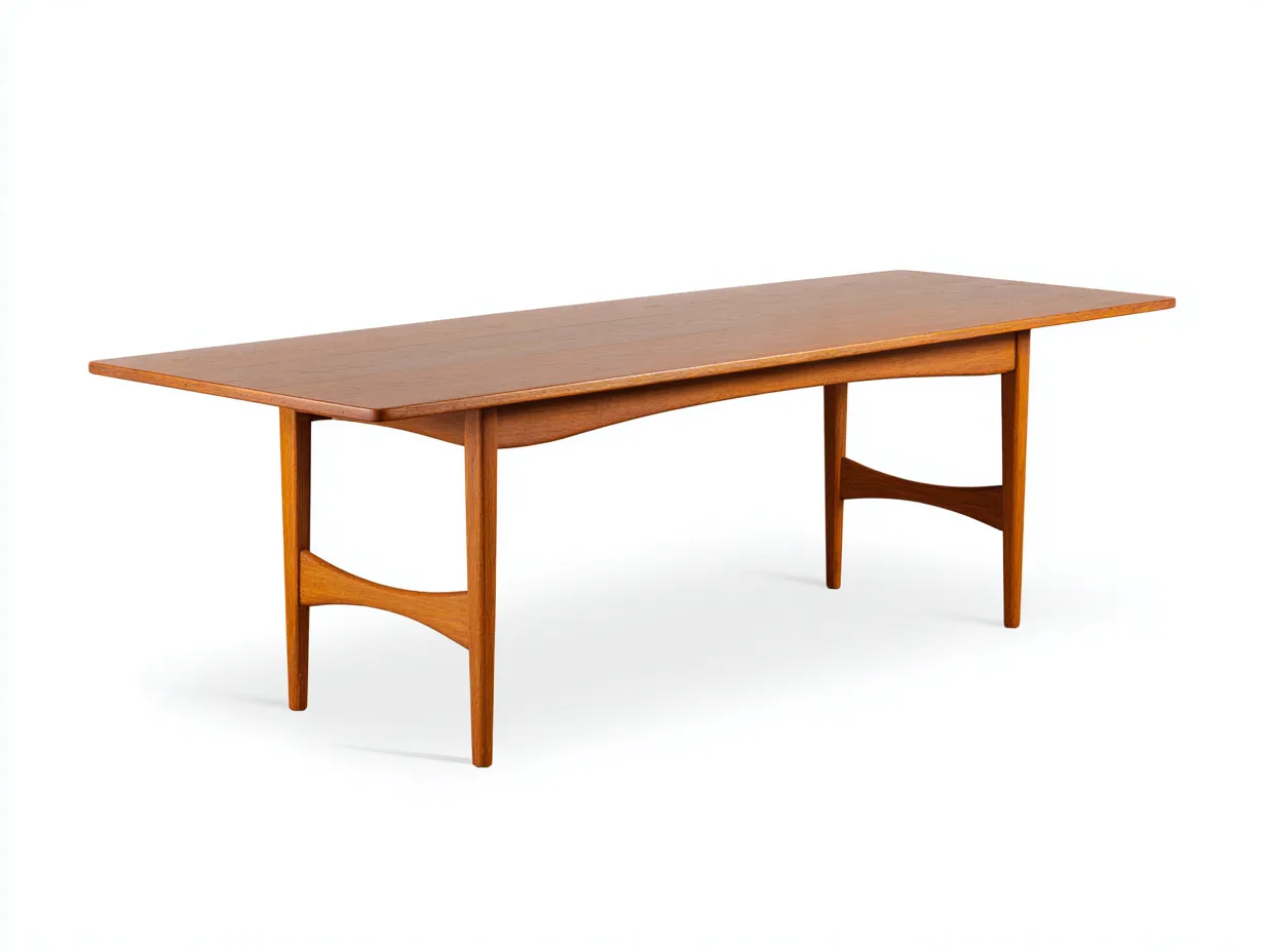 Esstisch rechteckig 210x95x76 cm - Teakbraun - filigranes Mid-Century-Gestell für das Esszimmer-Zavoahouse