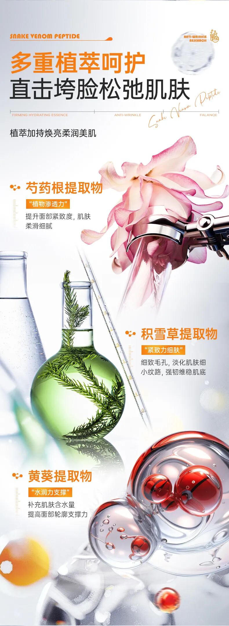 FALANQE Snake Toxin Peptide Anti-Wrinkle Firming & Hydrating Essence 5ml*10pcs