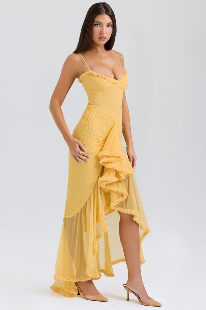 Sophie Ruffled Front Gown Dress