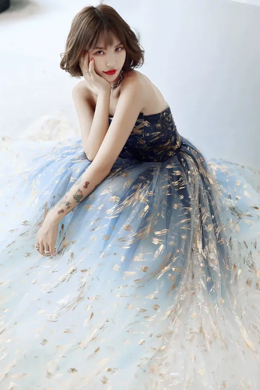 Dottie Socialite Elegant Slimming Strapless Annual Gala Gown