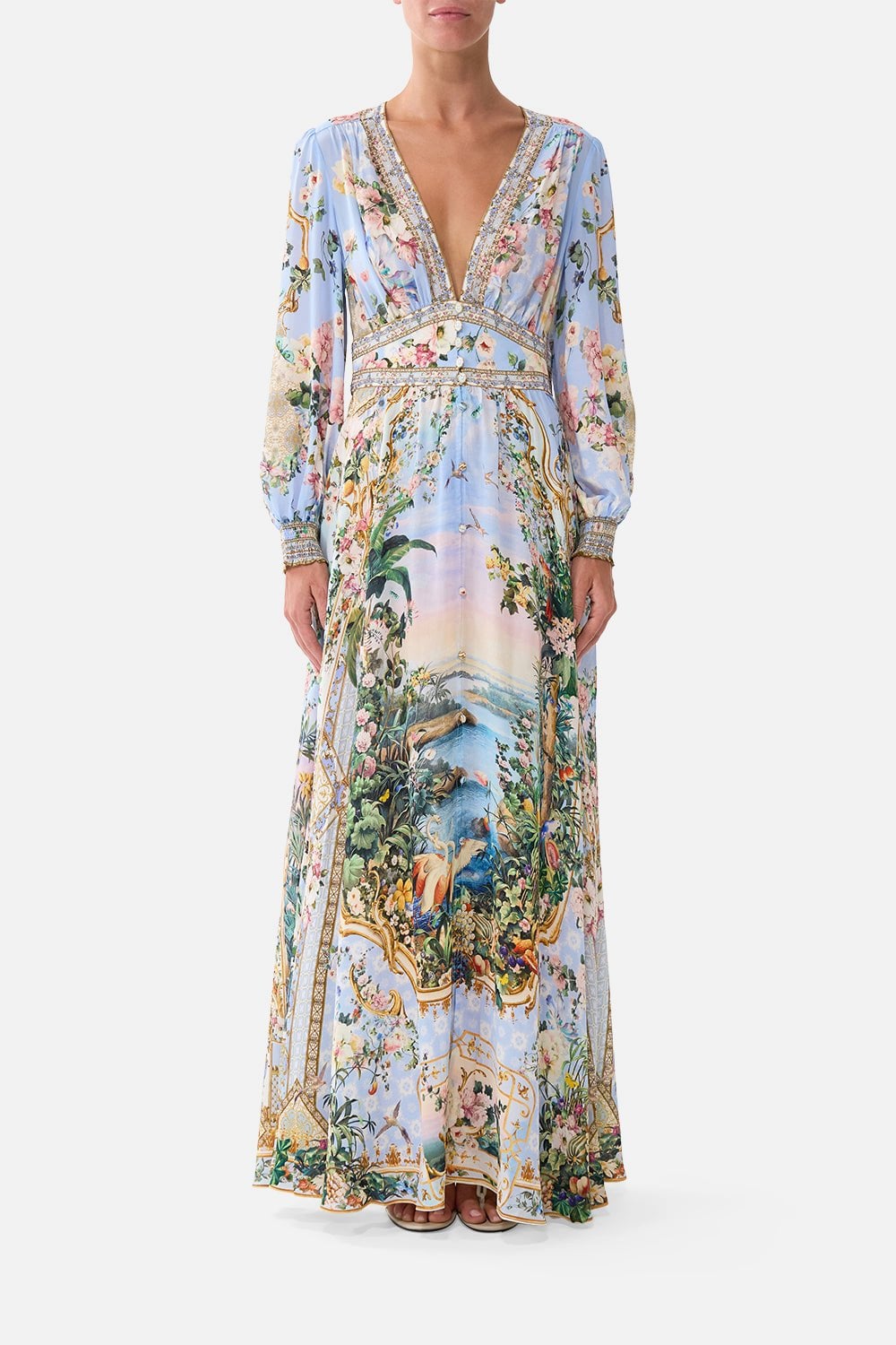 Button Dress With Shaped Waistband