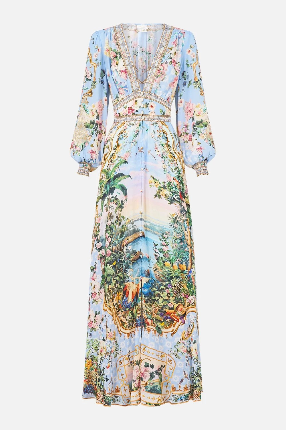 Button Dress With Shaped Waistband