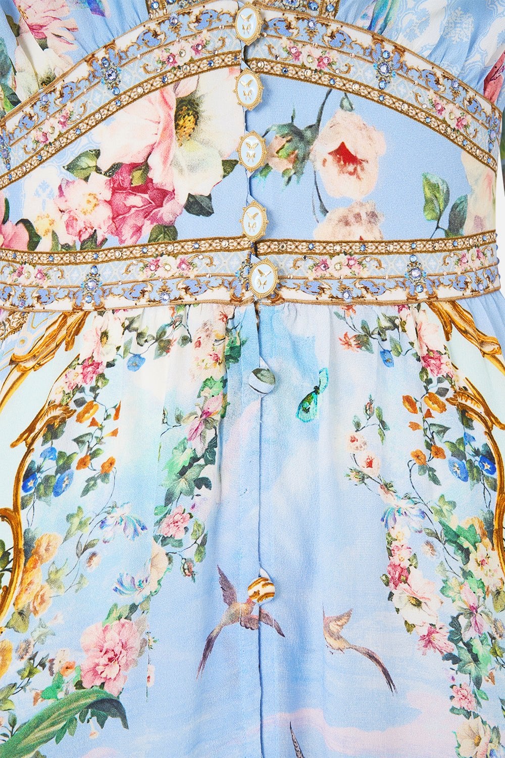 Button Dress With Shaped Waistband