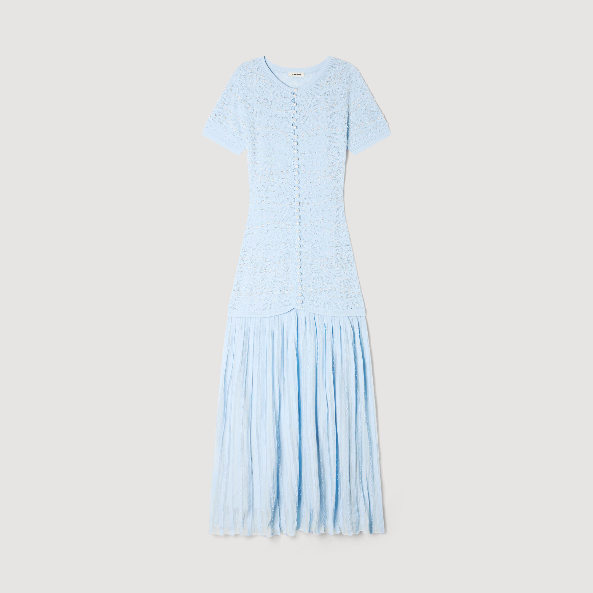 Beaded knit maxi dress