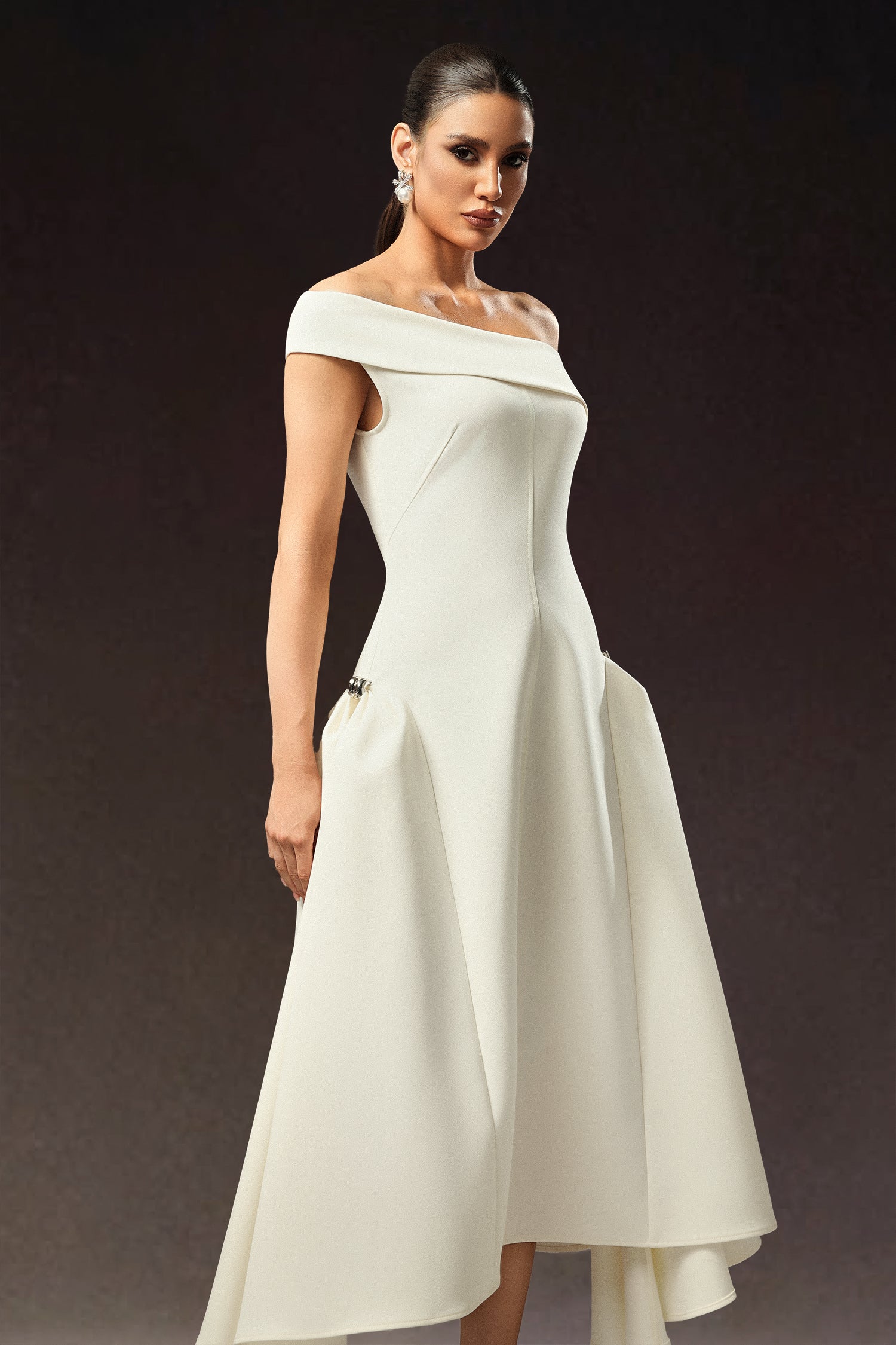 Kasa Off The Shoulder Sleeveless Maxi Dress