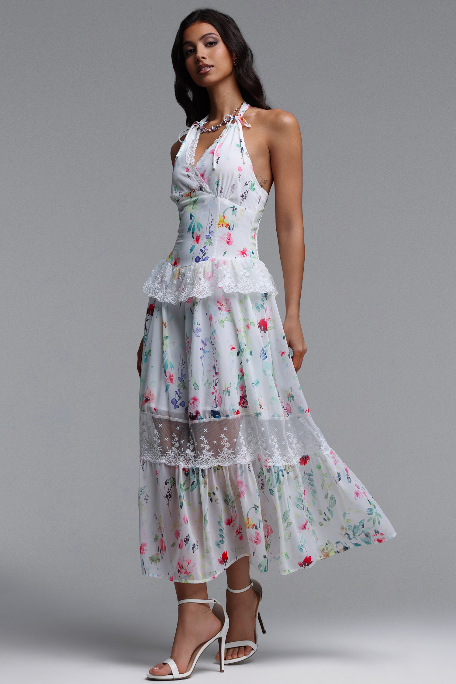 Vanina Resort Flowy Sleeveless Floral Print Woven Maxi Dress