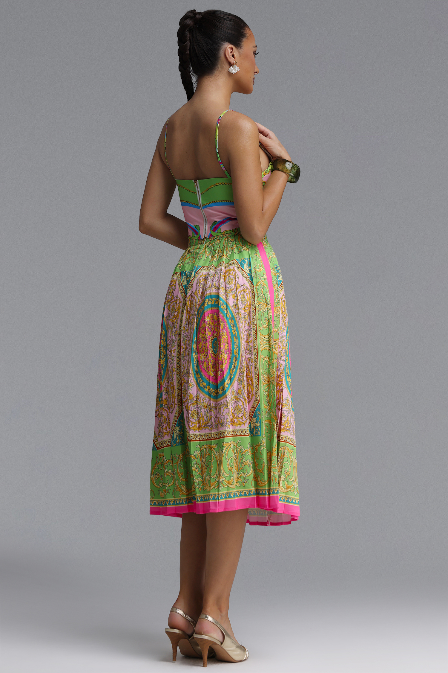 Felicity Resort Flowy Sleeveless Floral Print Woven Top and Skirt Two Piece Set