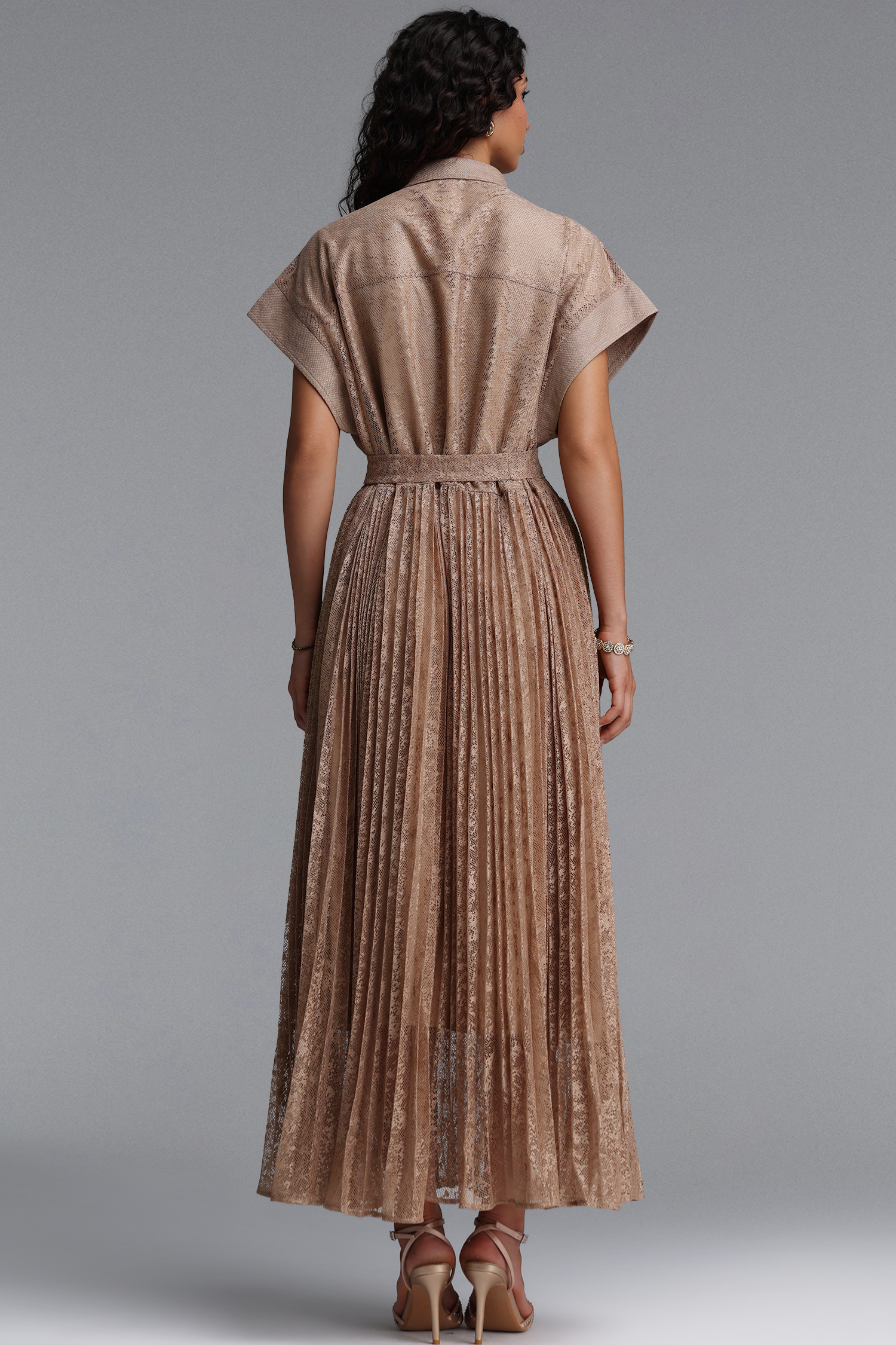 Sophia Vintage Tailored Sleeveless Lace Maxi Dress