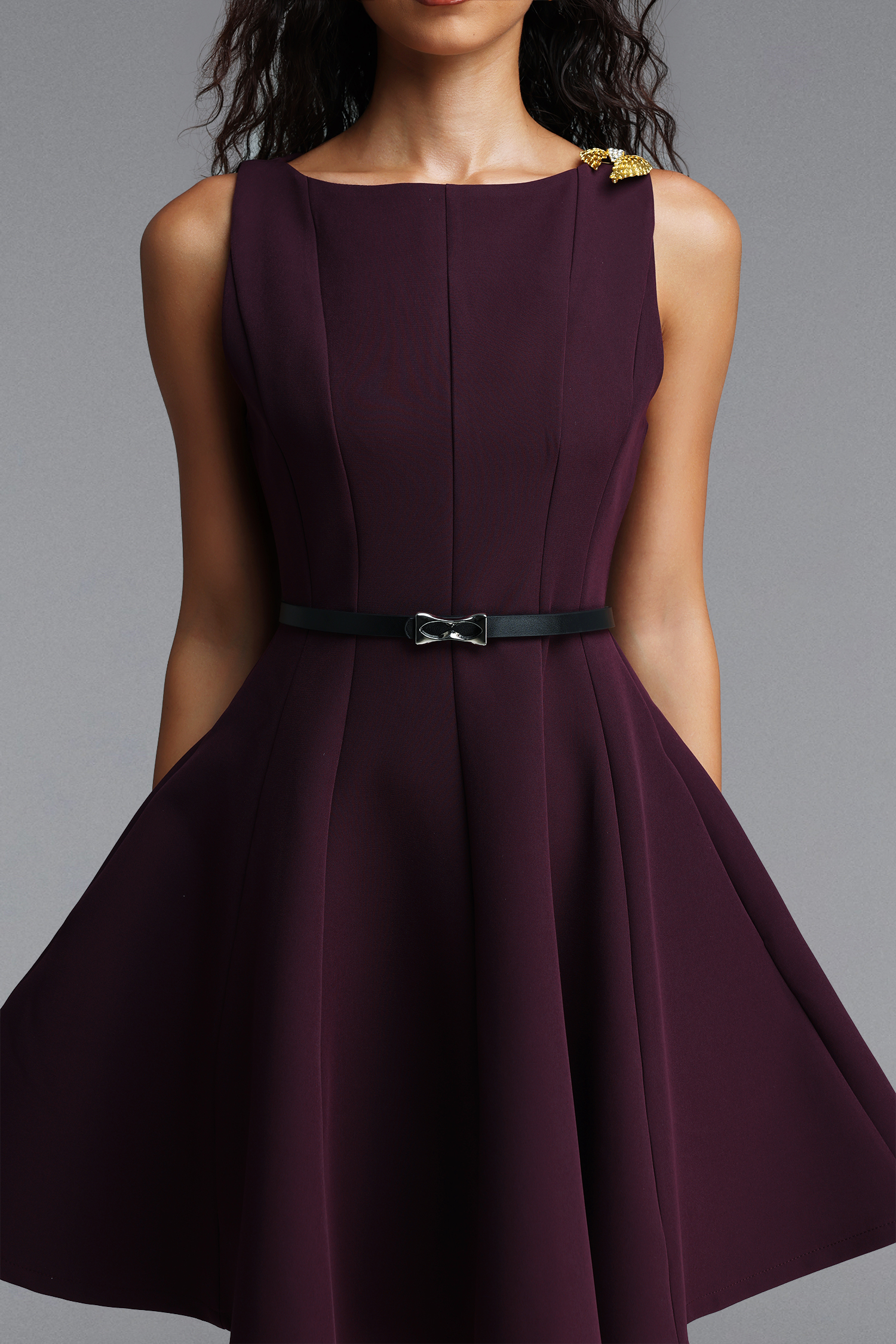 Paomi Classic Tailored Sleeveless Woven Mini Dress