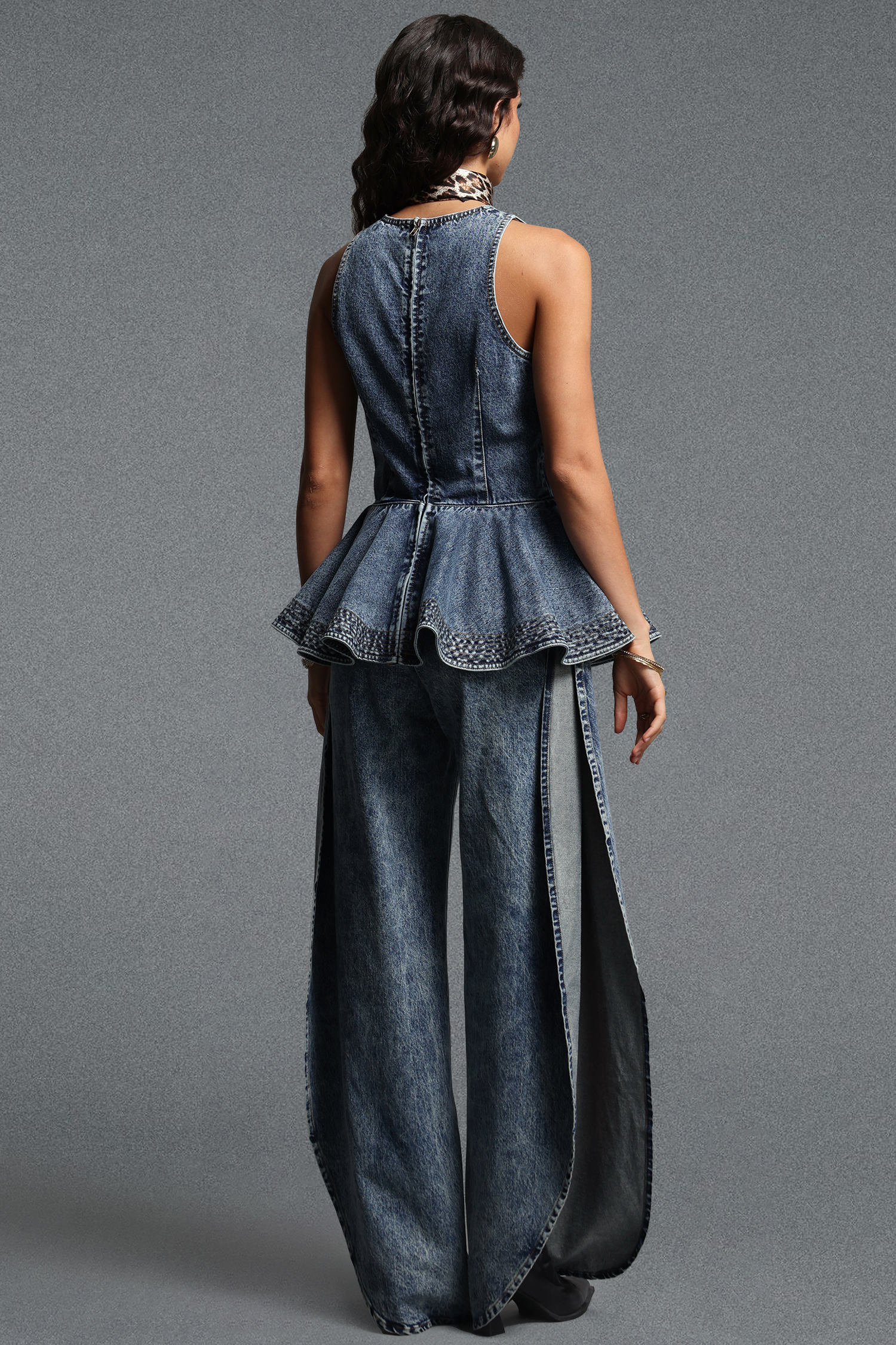 Vioky Chic Tailored Denim Top Or Pants